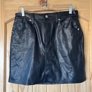 Black Faux Leather Skirt